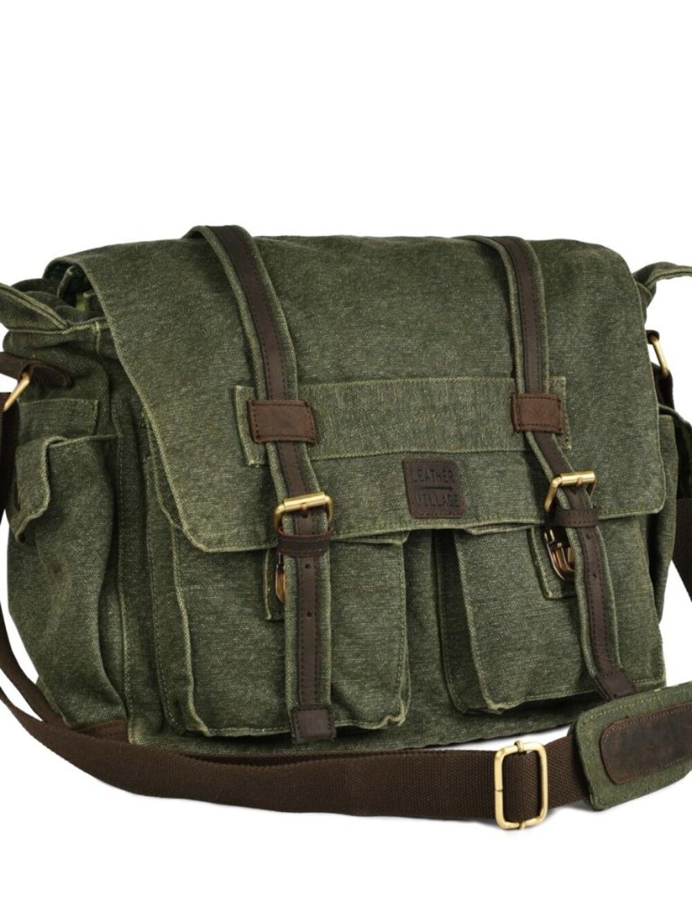 Canvas Messenger Bag for Men Women, Laptop Satchel Bag